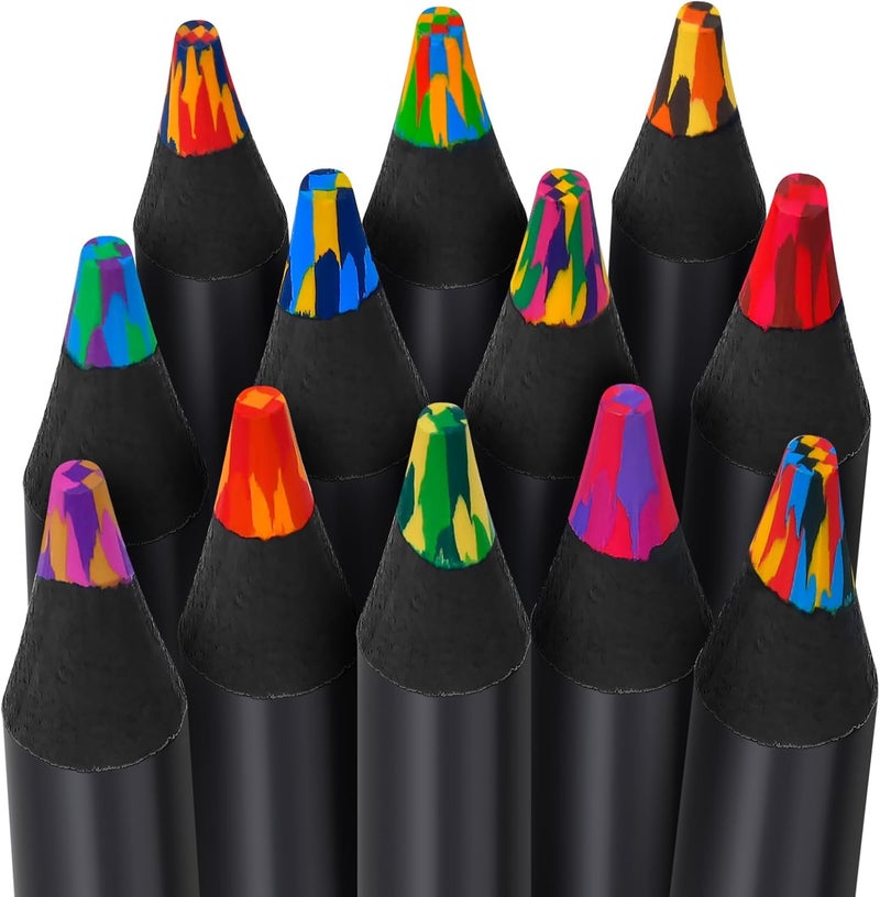 KUCHEY Valentines Day Gifts for Kids Classroom, Easter Basket Stuffers Essentials for Teen Girl Boys Art Supplies Trendy Stuff 12 Colored Rainbow Pencils, Birthday Party Favors Arts and Crafts 8-12 Year Old - Image 1